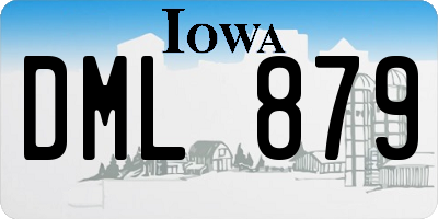 IA license plate DML879
