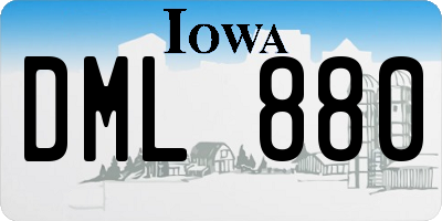 IA license plate DML880