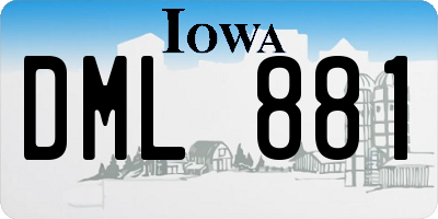 IA license plate DML881
