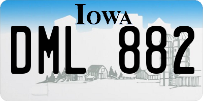 IA license plate DML882