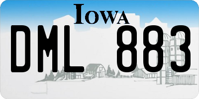 IA license plate DML883