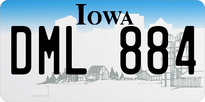 IA license plate DML884