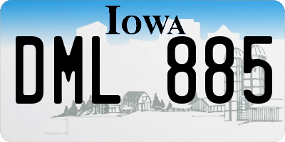 IA license plate DML885
