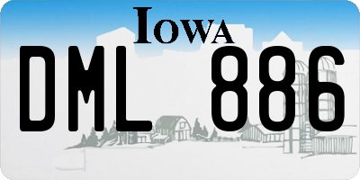 IA license plate DML886