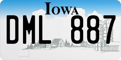 IA license plate DML887