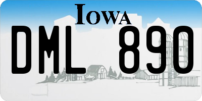 IA license plate DML890