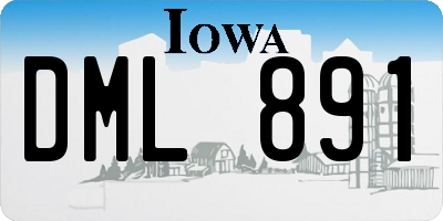 IA license plate DML891