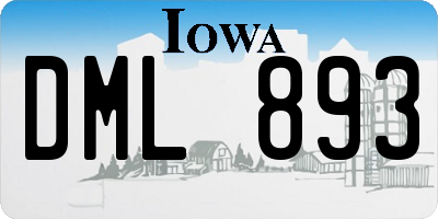 IA license plate DML893