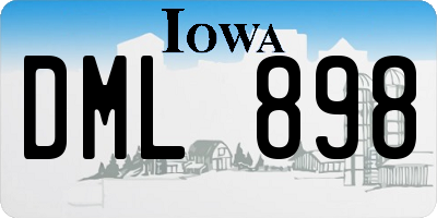 IA license plate DML898