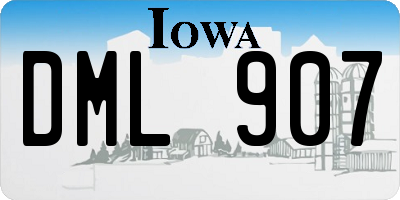 IA license plate DML907