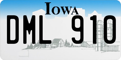 IA license plate DML910