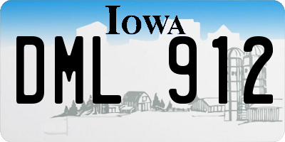 IA license plate DML912