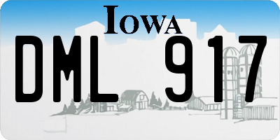 IA license plate DML917