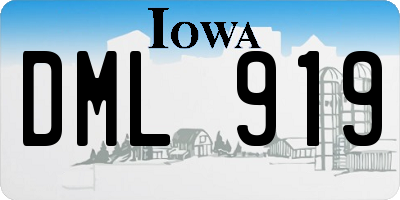 IA license plate DML919