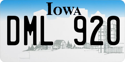 IA license plate DML920