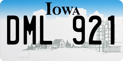 IA license plate DML921