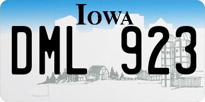 IA license plate DML923