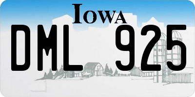 IA license plate DML925