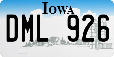 IA license plate DML926