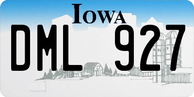 IA license plate DML927