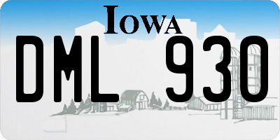 IA license plate DML930