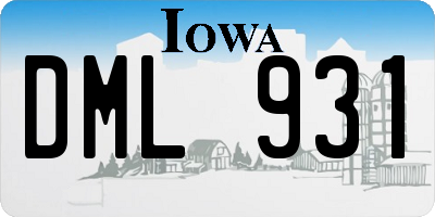 IA license plate DML931