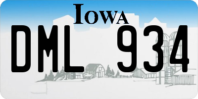 IA license plate DML934
