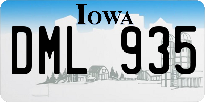 IA license plate DML935