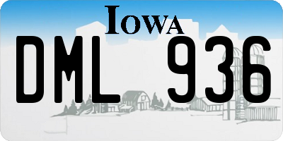 IA license plate DML936