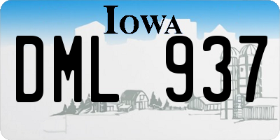 IA license plate DML937