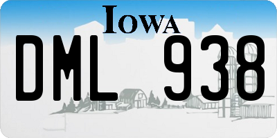 IA license plate DML938