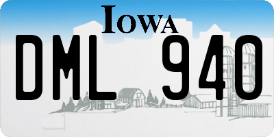 IA license plate DML940