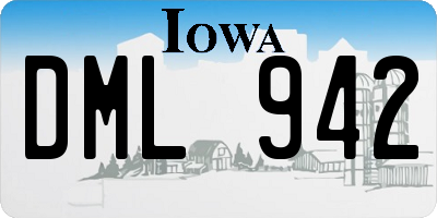 IA license plate DML942