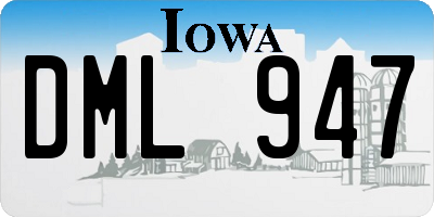 IA license plate DML947