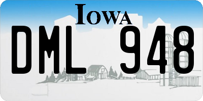 IA license plate DML948