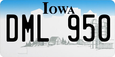 IA license plate DML950