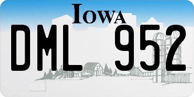 IA license plate DML952