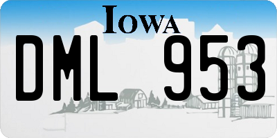 IA license plate DML953