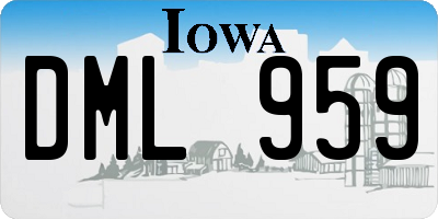 IA license plate DML959