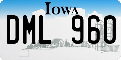 IA license plate DML960