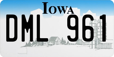 IA license plate DML961