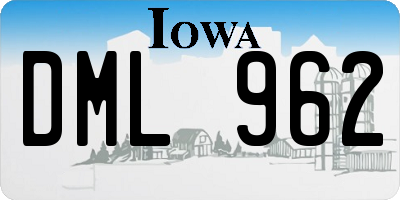 IA license plate DML962