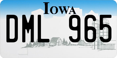 IA license plate DML965