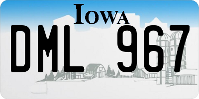 IA license plate DML967