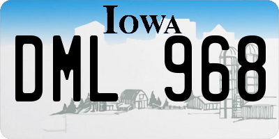 IA license plate DML968