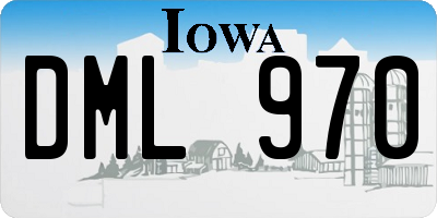 IA license plate DML970