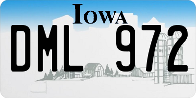 IA license plate DML972