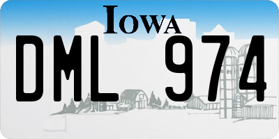IA license plate DML974
