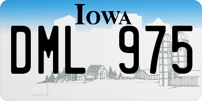 IA license plate DML975