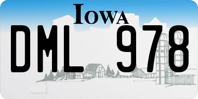 IA license plate DML978